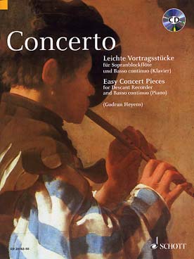Illustration de CONCERTO : pièces de concert faciles pour flûte à bec soprano (sél. Heyens) : Playford, Susato, Hotteterre, Dowland...