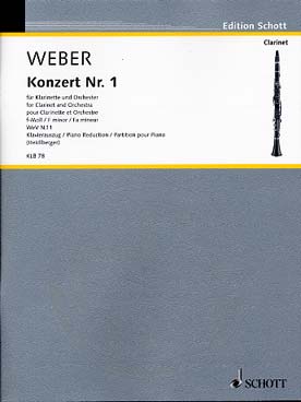 Illustration de Concerto N° 1 en fa m pour clarinette et orchestre, réd. piano