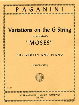Illustration de Variations sur un corde sur un thème de Moïse en Egypte de Rossini