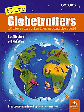 Illustration de Globetrotters flute, 12 pièces : voyage à travers le monde, partie de 2e flûte ad lib. et partie de piano PDF à imprimer
