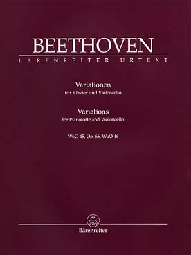 Illustration de Variations pour violoncelle et piano : 12 var. WoO 45 en sol M, 12 var. op. 66 en fa M et 7 var. WoO 46 en mi b M