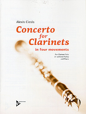 Illustration de Concerto pour clarinette solo et ensemble de clarinettes,version pour clarinette et piano