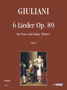 Illustration de 6 Lieder op. 89 pour chant et guitare ou piano, tr. Rizza