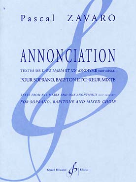 Illustration de Annonciation pour soprano, baryton et chœur mixte : texte de l'Ave Maria et un anonyme du 13e siècle
