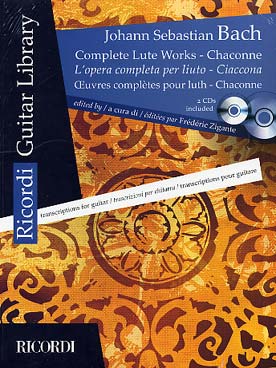 Illustration de Œuvre complète pour luth + Chaconne pour violon, tr. Zigante avec 2 CD d'écoute
