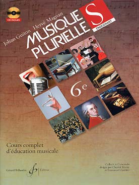 Illustration de MUSIQUES PLURIELLES par Guiton et Magnan cours complet d'éducation musicale - 6e Livre du professeur avec CD