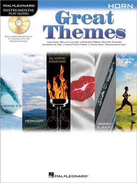 Illustration de GREAT THEMES avec CD play-along : 15 thèmes célèbres de film - cor