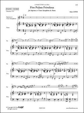 Illustration de Five pulses frivolous pour saxophone ténor