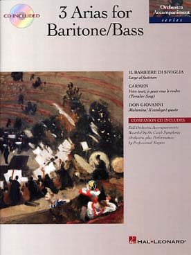 Illustration de 3 ARIAS FOR BARITONE/BASS : Le Barbier de Seville, Carmen et Don Giovanni