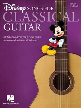 Illustration disney songs for classical guitar