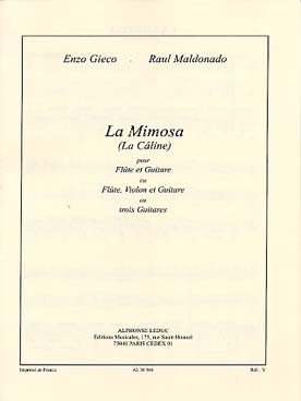 Illustration de La Mimosa pour flûte et guitare ou flûte violon et guitare ou 3 guitares