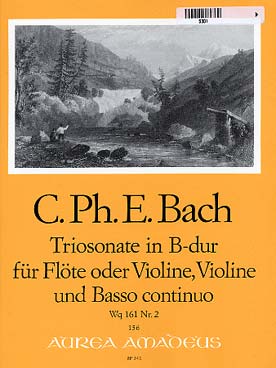 Illustration de Triosonate pour flûte, violon et piano WQ 161/2 en si b M