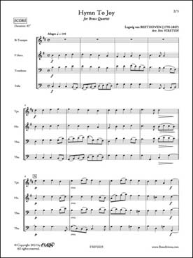 Illustration de L'Hymne à la joie (tr. Vireton) pour  trombone, trompette, cor et tuba