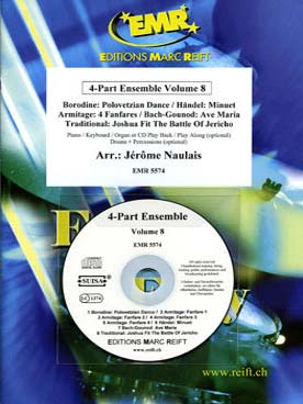 Illustration de ALBUM 4-PART ENSEMBLE avec piano et percussion en option + CD play-along - Vol. 8 : Borodine, Haendel