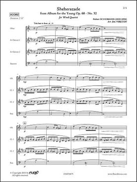Illustration de Schéhérazade extrait de l'album pour la jeunesse op. 68 N° 32 pour hautbois, 2 clarinettes si b et basson