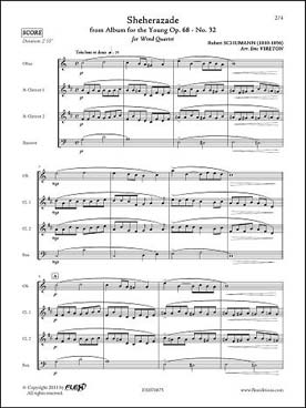 Illustration de Schéhérazade extrait de l'album pour la jeunesse op. 68 N° 32 pour hautbois, 2 clarinettes si b et basson