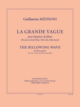 Illustration de La Grande vague pour piccolo, grande flûte, flûte alto, flûte basse