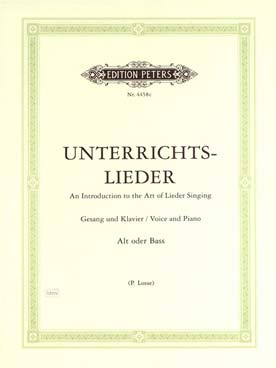 Illustration de UNTERRICHTSLIEDER pour voix basse et piano (tr. Losse)