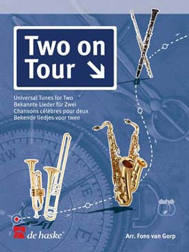 Illustration de TWO ON TOUR : 31 chansons célèbres pour  trombone et trompette