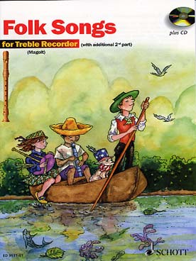 Illustration de Les PLUS BELLES CHANSONS POPULAIRES pour 2 flûtes à bec alto avec CD