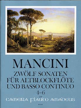 Illustration de 12 Sonates pour flûte à bec alto ou hautbois et basse continue - Vol. 2 : sonates N° 4 à 6