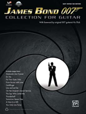 Illustration de JAMES BOND 007 COLLECTION : 12 thèmes des 19 films de James Bond (easy guitar tab edition) avec DVD play-along