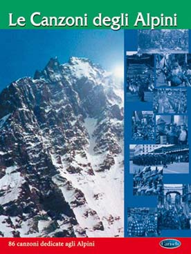 Illustration de CANZONI DEGLI ALPINI avec lignes mélodiques et accords de guitare