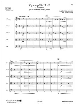 Illustration de Gymnopédie N° 2 pour trompette et quatuor à cordes (tr. Vireton)