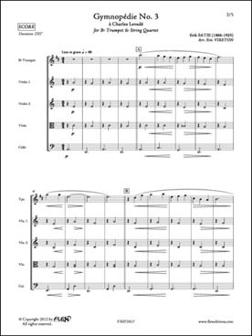 Illustration de Gymnopédie N° 3 pour trompette et quatuor à cordes (tr. Vireton)