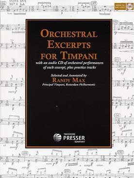 Illustration de ORCHESTRAL EXCERPTS for timpani avec CD