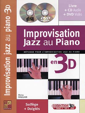 Illustration de Improvisation jazz au piano en 3D avec CD et DVD