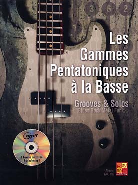 Illustration de Gammes pentatoniques pour guitare basse avec CD et DVD