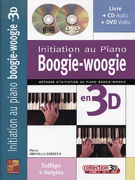Illustration de Initiation au Piano boogie woggie en 3D avec CD et DVD