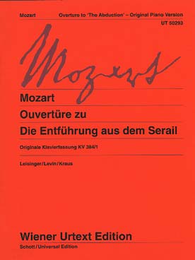 Illustration de Ouverture de l'Enlèvement au sérail K 384/1 (version pour piano originale de Mozart)