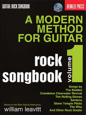 Illustration de Modern method Rock songbook (en anglais) - Vol. 1 (solfège et tablature) avec CD play-along