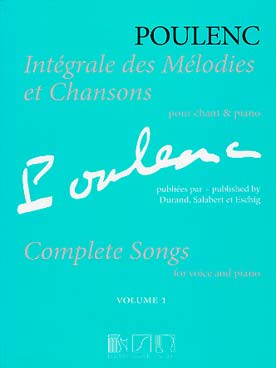 Illustration poulenc melodies et chansons vol. 1