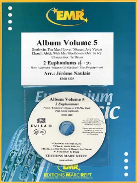 Illustration de ALBUM pour 2 euphoniums et piano/orgue avec CD play-along - Vol. 5 : Gershwin, Mozart, Charpentier, Beethoven