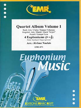 Illustration de QUARTET ALBUM pour 4 euphoniums, piano et percussions ad lib. (tr. Naulais) - Vol. 1 : Pergolèse, Haendel, Purcell, Bach et Clarke