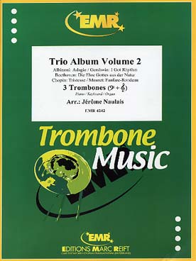 Illustration de TRIO ALBUM pour 3 trombones et piano percussions ad lib. (tr. Naulais) - Vol. 2 : Albinoni, Chopin, Mouret, Beethoven et Gershwin