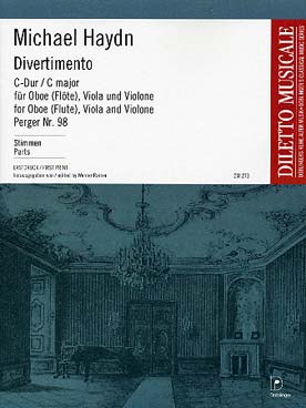 Illustration de Divertimento en do M pour hautbois (ou flûte), alto et contrebasse