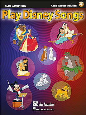 Illustration de PLAY DISNEY SONGS : 12 thèmes dans des arrangements faciles et progressifs avec accès audio (complément des méthodes Écouter, Lire et Jouer Vol. 1 et 2)