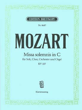 Illustration de Missa solemnis K 337 en do M pour SATB et piano