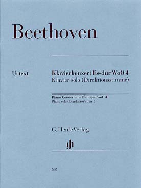 Illustration de Concerto WoO 4 en mi b M pour piano et orchestre (œuvre de jeunesse), réd. piano solo