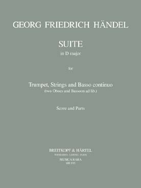 Illustration de Suite en ré M pour trompette, cordes et basse continue (2 hautbois et basson ad lib.)