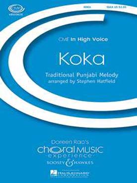 Illustration de Koka pour chœur de femmes (SSAA), piano 4 mains et percussion