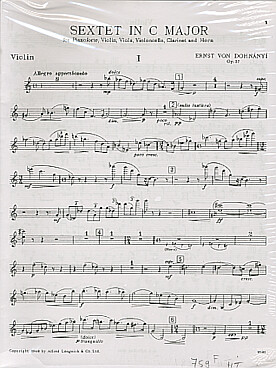 Illustration de Sextet op. 37 en do M pour piano, violon alto, violoncelle, clarinette et cor