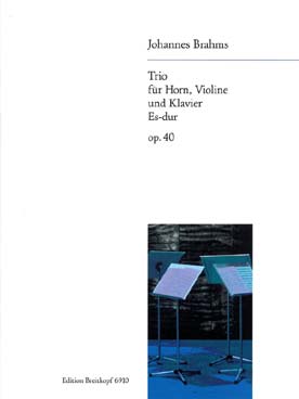 Illustration de Trio op. 40 en mi b M pour piano, violon et cor