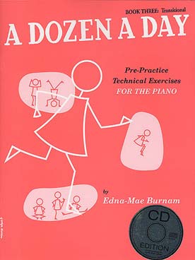 Illustration de A DOZEN A DAY par E. M. Burnam - Book 3 (rose) avec CD