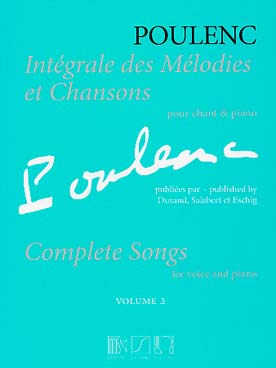 Illustration de Intégrale des mélodies et chansons pour chant et piano - Vol. 2