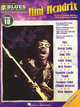 Illustration de BLUES PLAY ALONG pour tous instruments - Vol.18 : Jimmy Hendrix